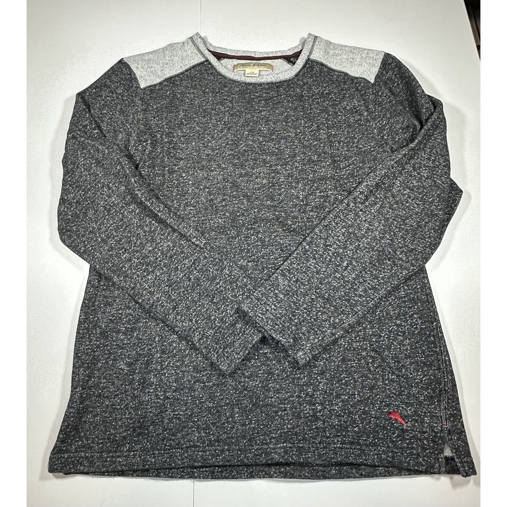 Tommy Bahama Lounge‎ Crew Neck Sweater Mens Large Gray Fleece Long Sleeve